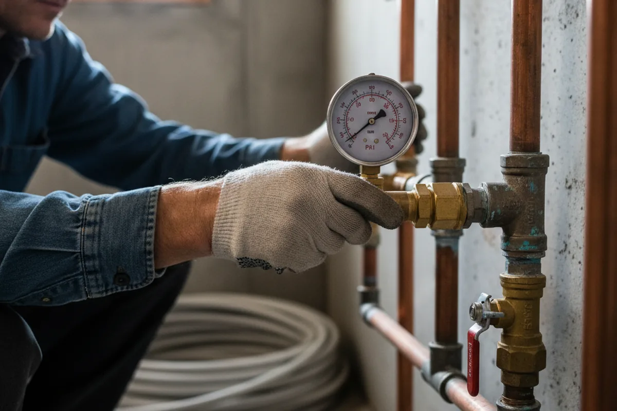 Pressure testing a repaired line during Water Line Repair in Wellston